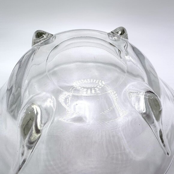 Vintage Clear Glass Footed Oval Teardrop Bowl - Picture 6 of 7